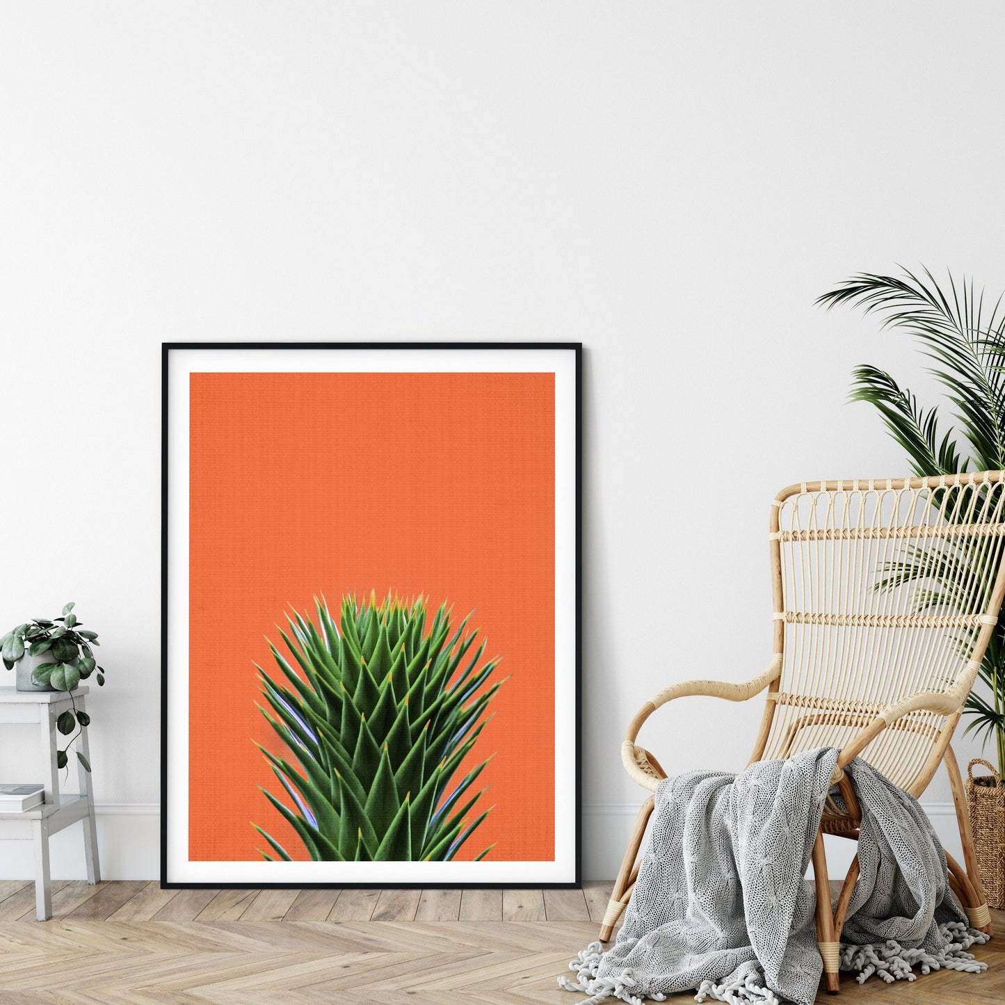 Desert Cactus Photo, Orange Art, Cacti Art Prints, Orange Print, Home Decor Print
