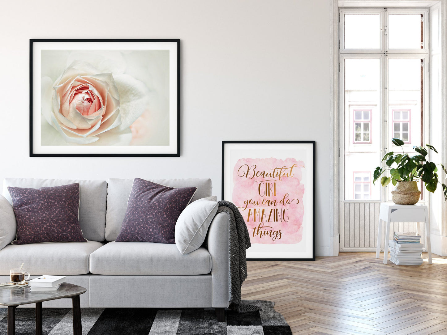 White Peony Art, Rose Art, White Peony Print, White Flower Print, Decor Print