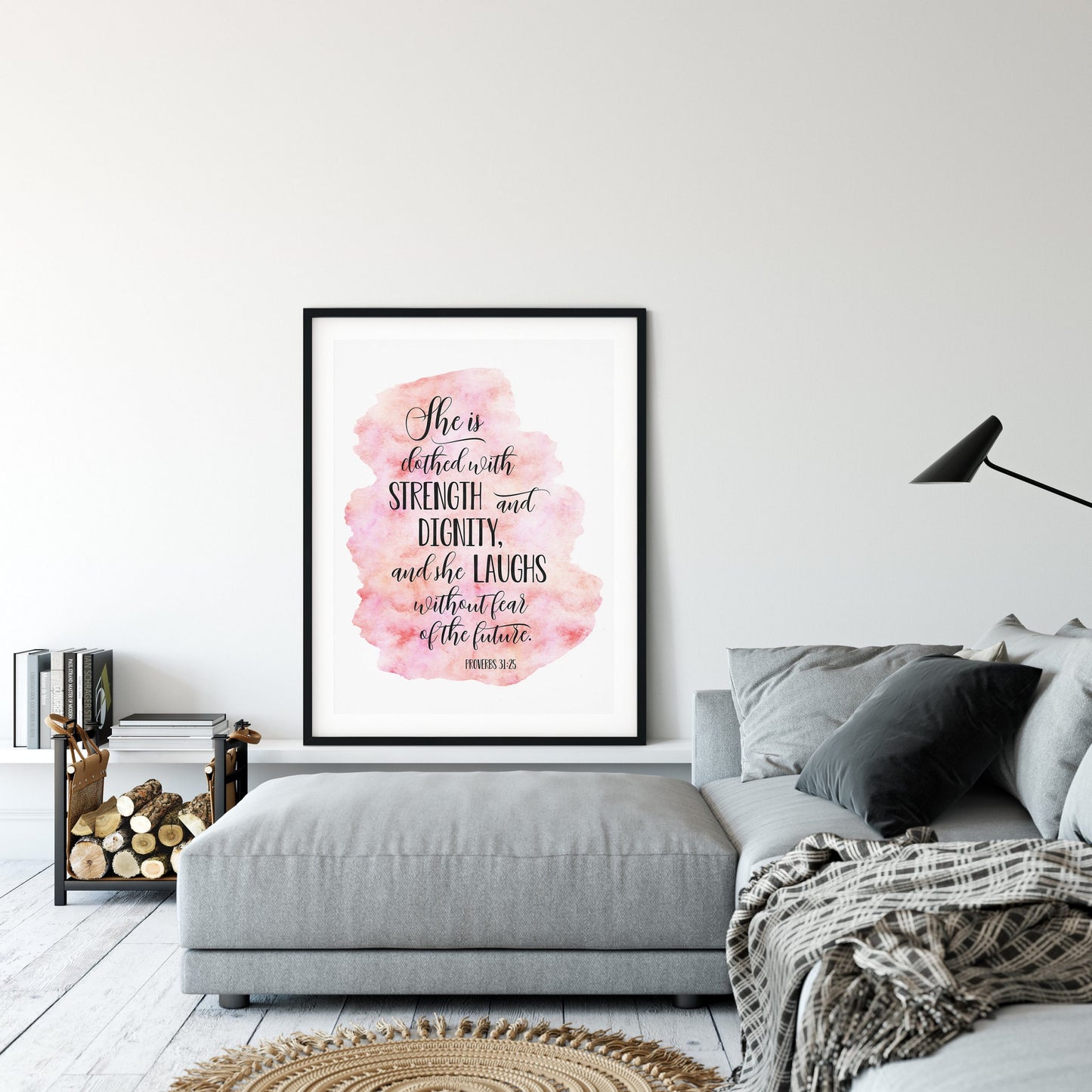 She Is Clothed In Strength And Dignity, Proverbs 31:25, Bible Verse Printable Wall Art