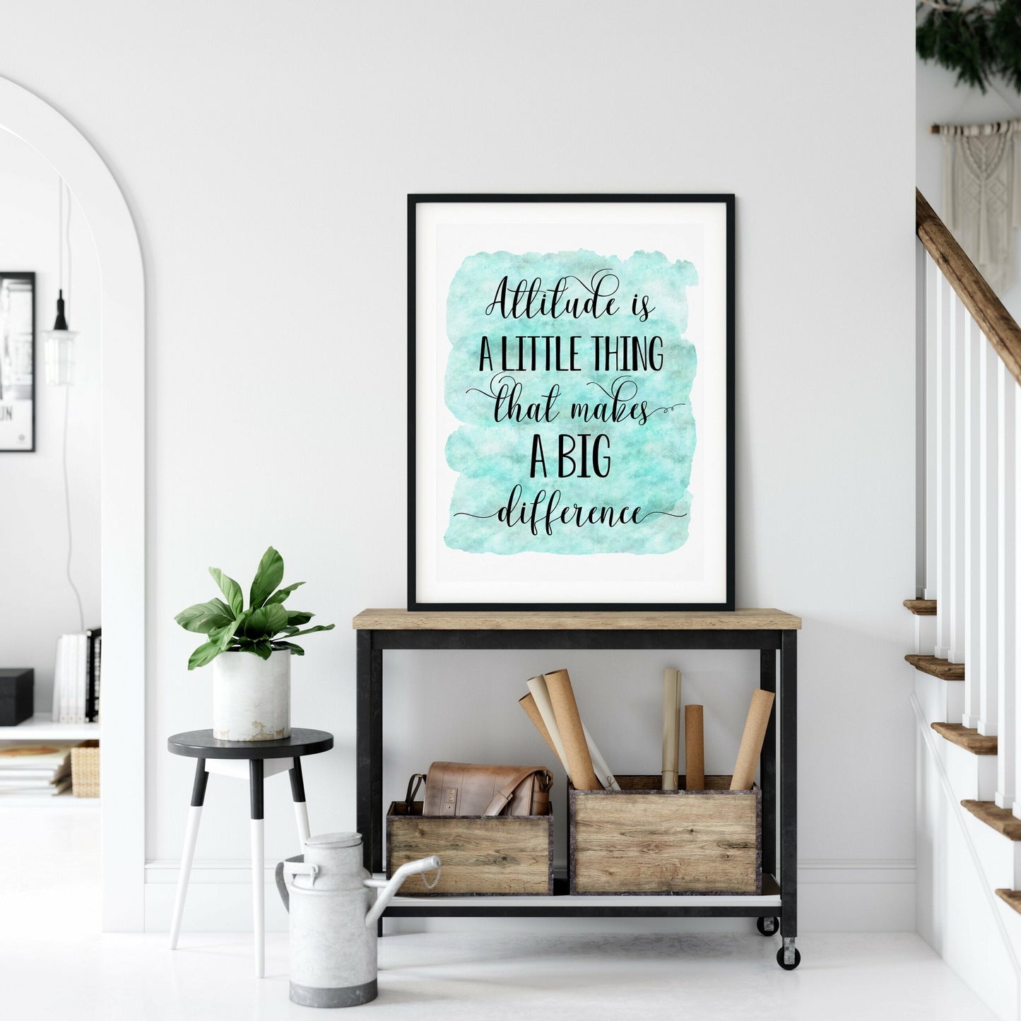 Attitude Is A Little Thing That Makes A Big Difference, Nursery Print Quotes Art