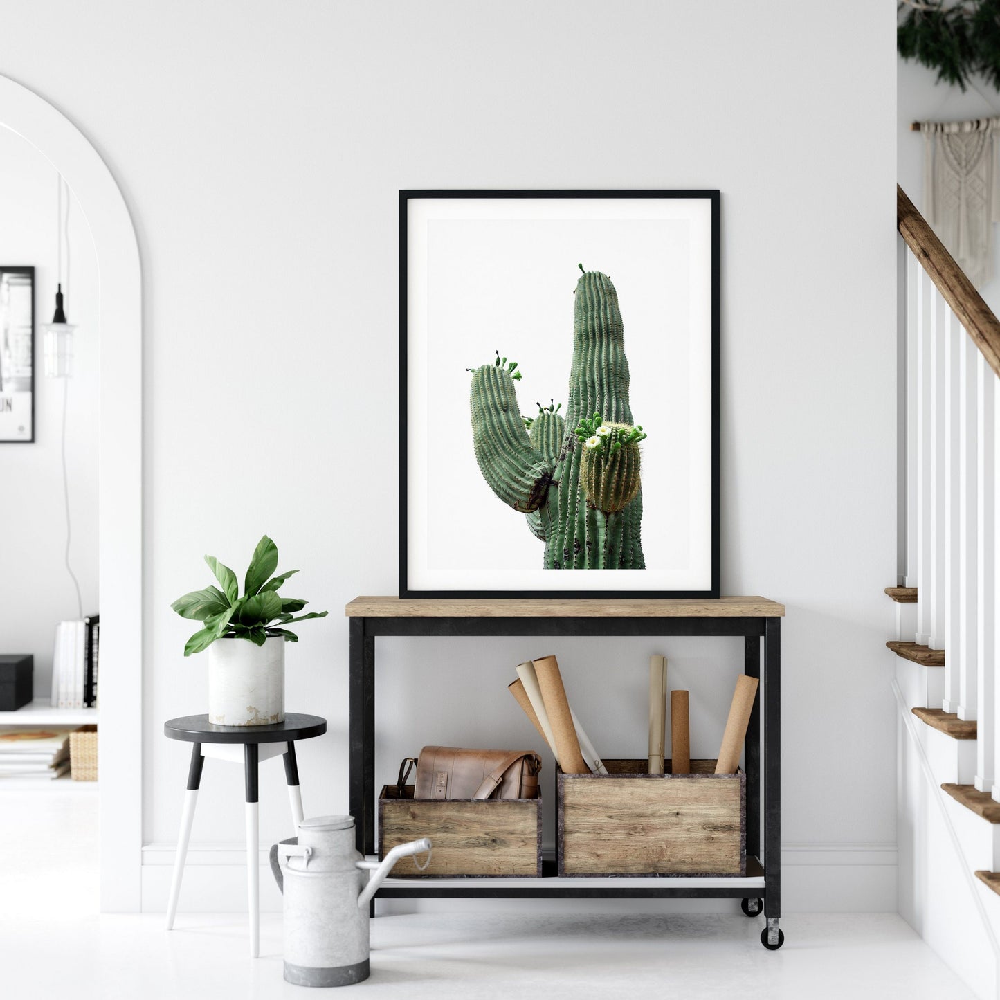 Cactus Print, Mexican Wall Decor, Mint Green Decor, Saguaro Cactus,Home Decor