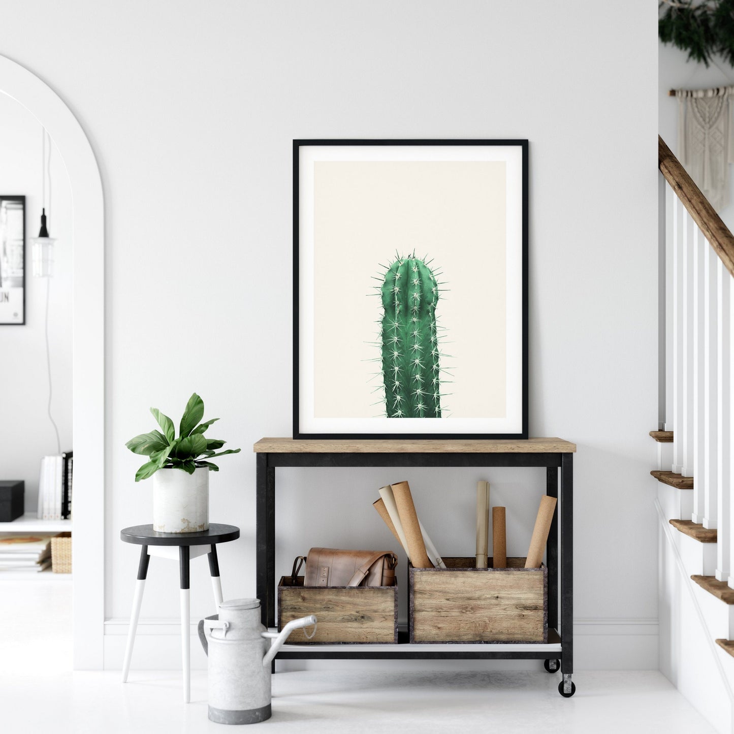 Pastel Cactus Print Minimalist, Cactus Wall Art Prints, Printable Art, Home Decor