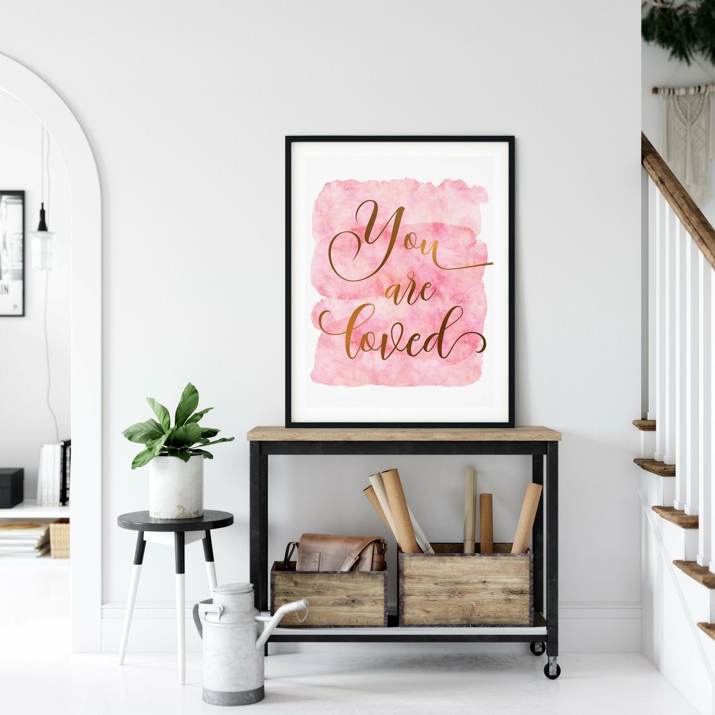 You Are Loved Print, Girls Nursery Printable Wall Art, Girl Room Wall Decor