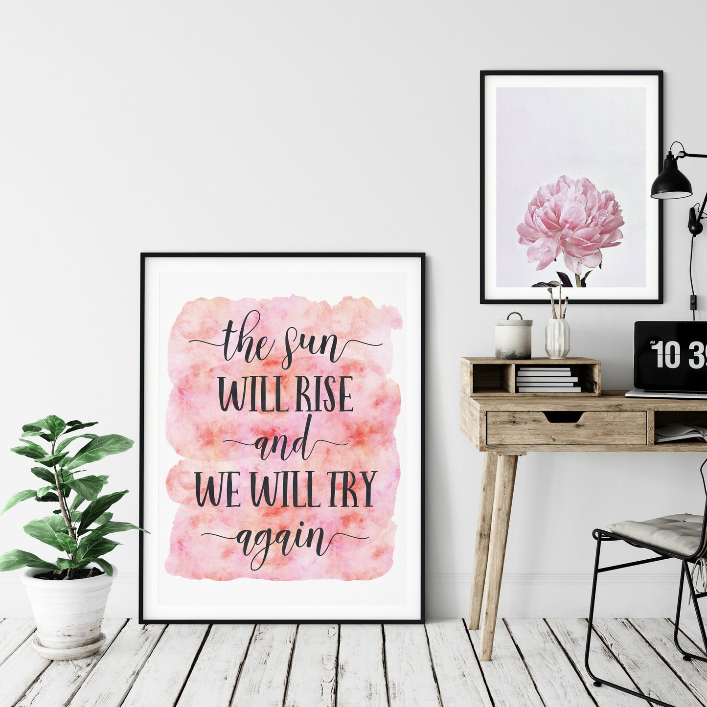 The Sun Will Rise And We Will Try Again, Nursery Print Wall Art Decor Quotes