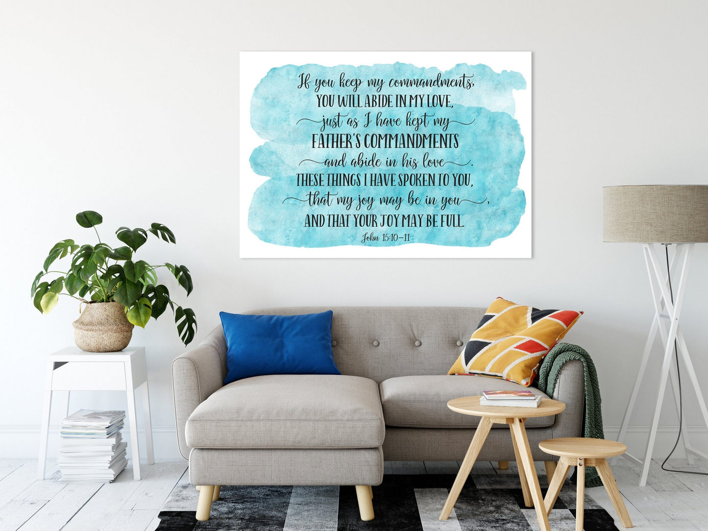 Love One Another , John 15:10-11, Bible Verse Printable Wall Art, Christian Gifts, Nursery Decor
