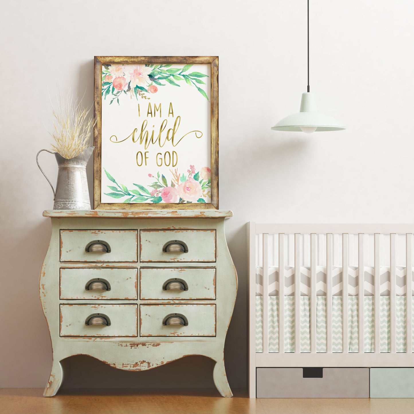 I Am A Child Of God Printable Nursery Wall Art, Nursery Bedroom Decor Print