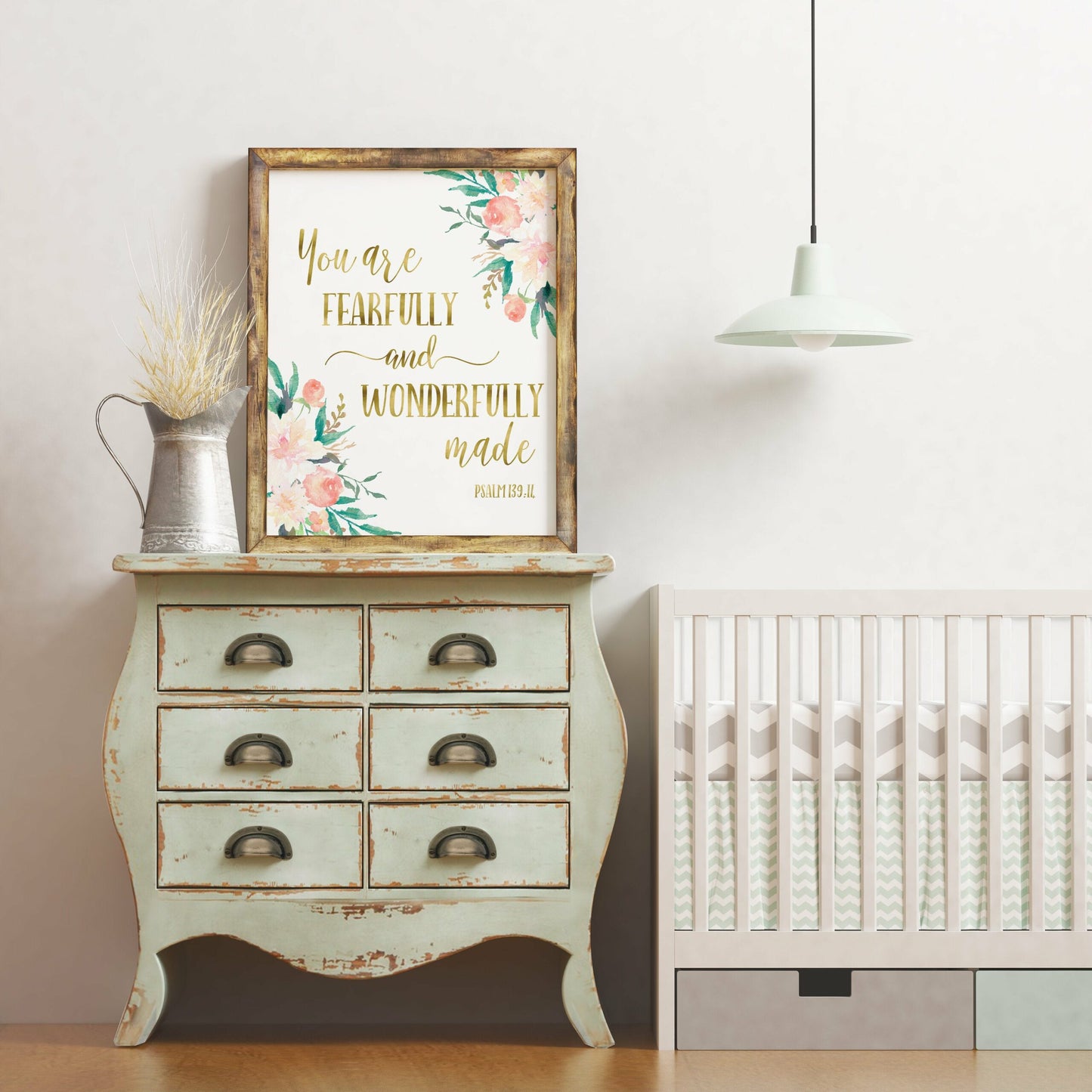 You Are Fearfully And Wonderfully Made, Psalm 139:14,Nursery Bible Verse Print