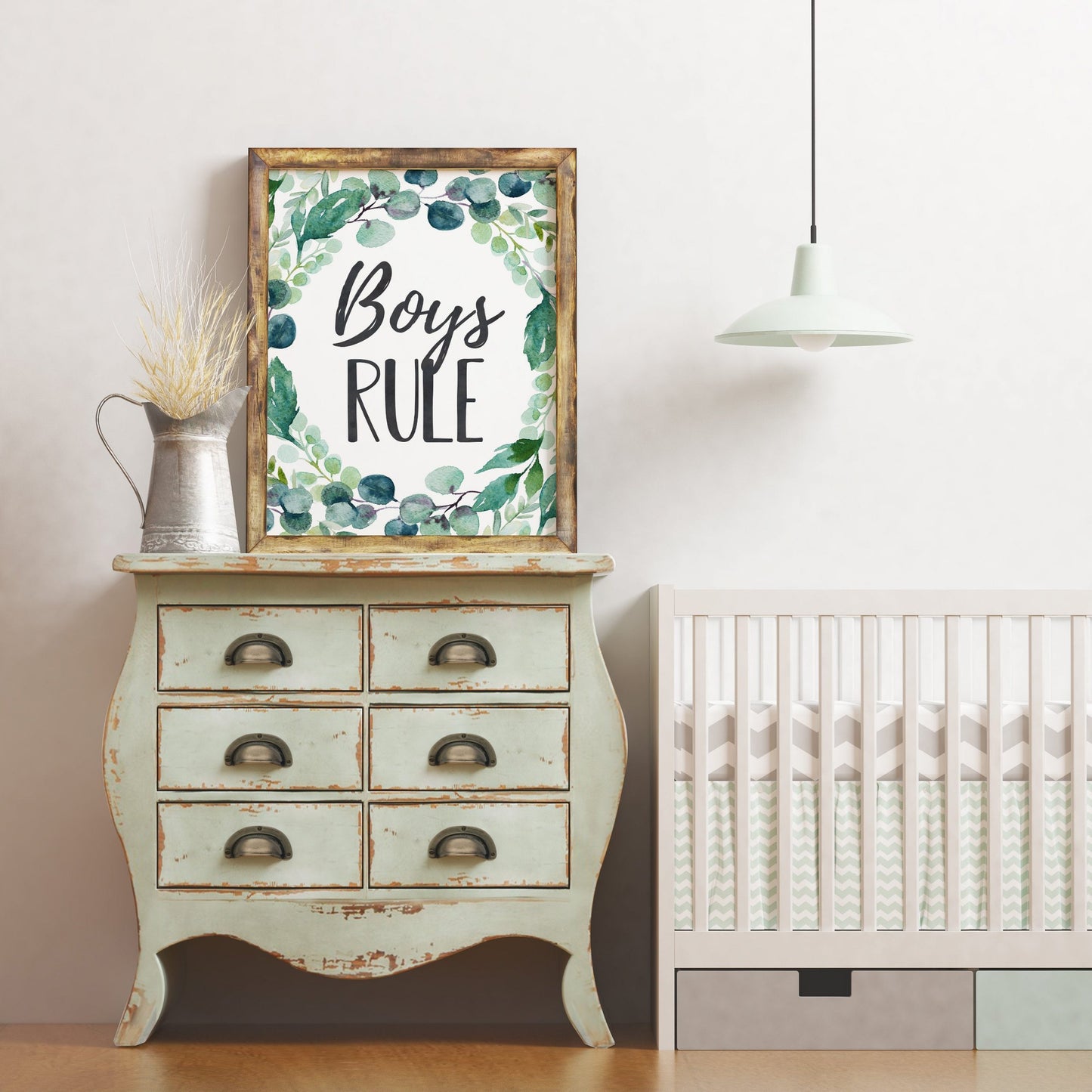 Boys Rule, Boys Nursery Prints, Eucalyptus Nursery Decor, Boys Room Wall Art