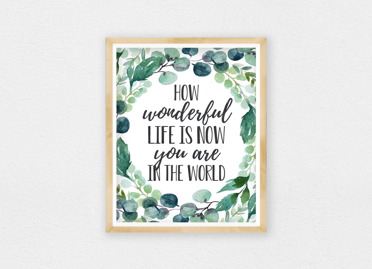 How Wonderful Life Is Now You're In The World,Boys Nursery Prints Decor Wall Art