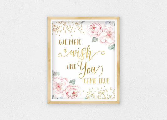 We Made A Wish And You Came True Printable Nursery Wall Art Nursery Decor
