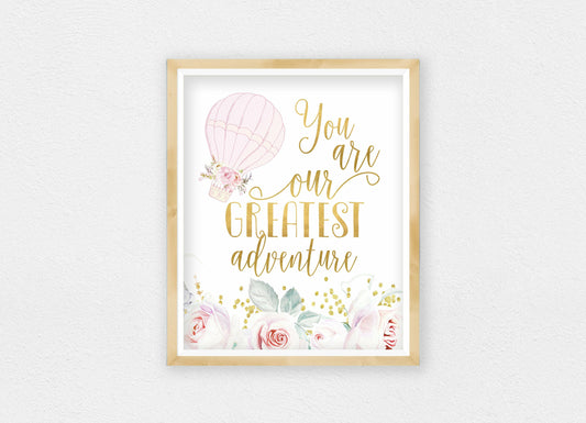 You Are Our Greatest Adventure Printable Nursery Wall Art,Nursery Decor Girl