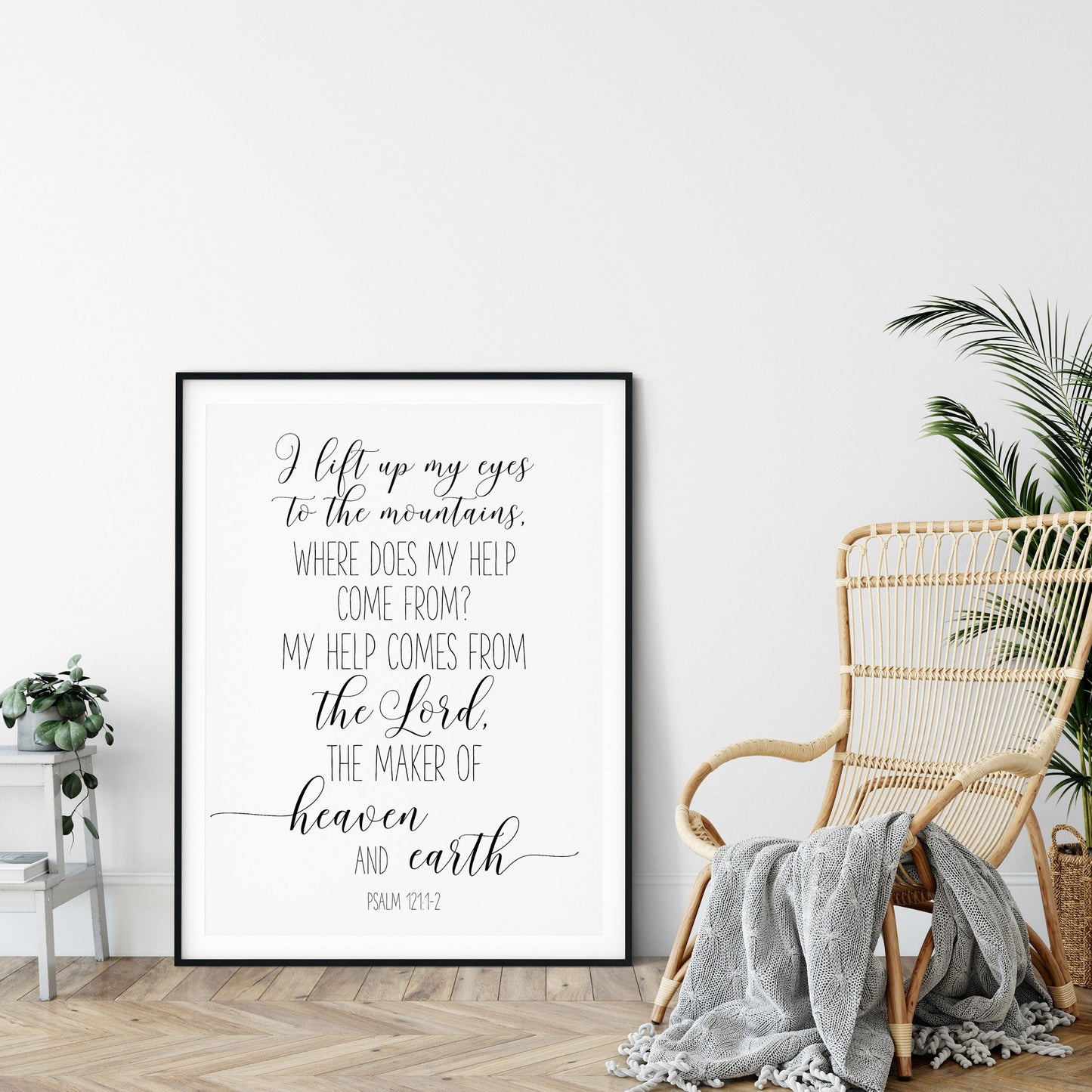 I Lift My Eyes To the Mountains, Psalm 121, Bible Verse Printable Wall Art,Nursery Bible Quotes