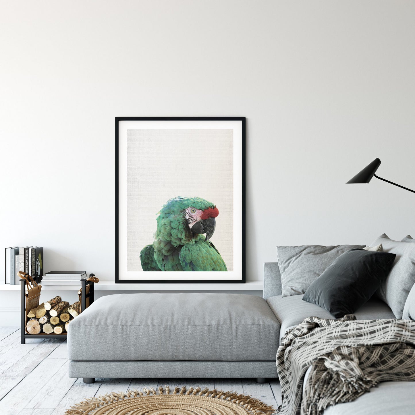 Parrot Print, Emerald Parrot Art, Macaw Print, Home Decor Animal Printable