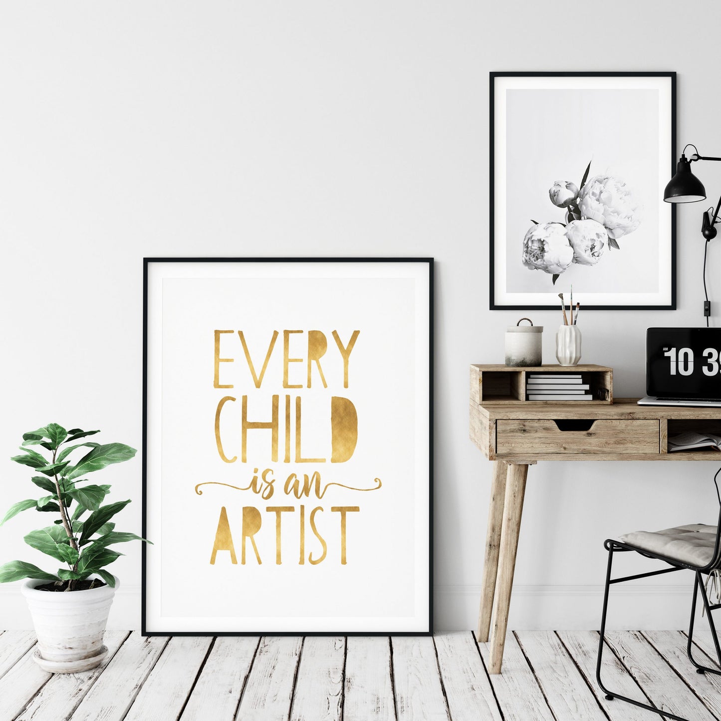 Every Child Is An Artist, Gold Nursery Decor , Kids Room Nursery Wall Art