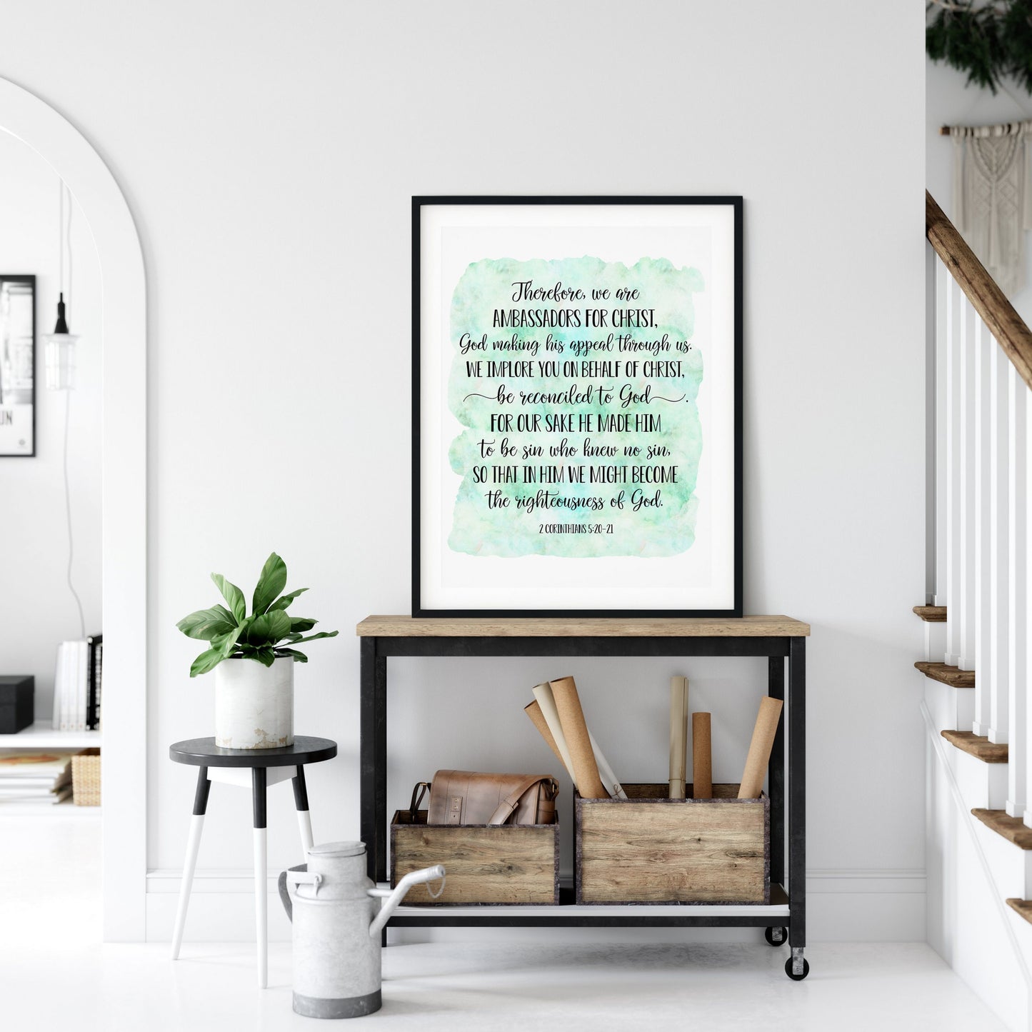 We Are Ambassadors For Christ, 2 Corinthians 5:20, Printable Bible Verses, Scripture Wall Art