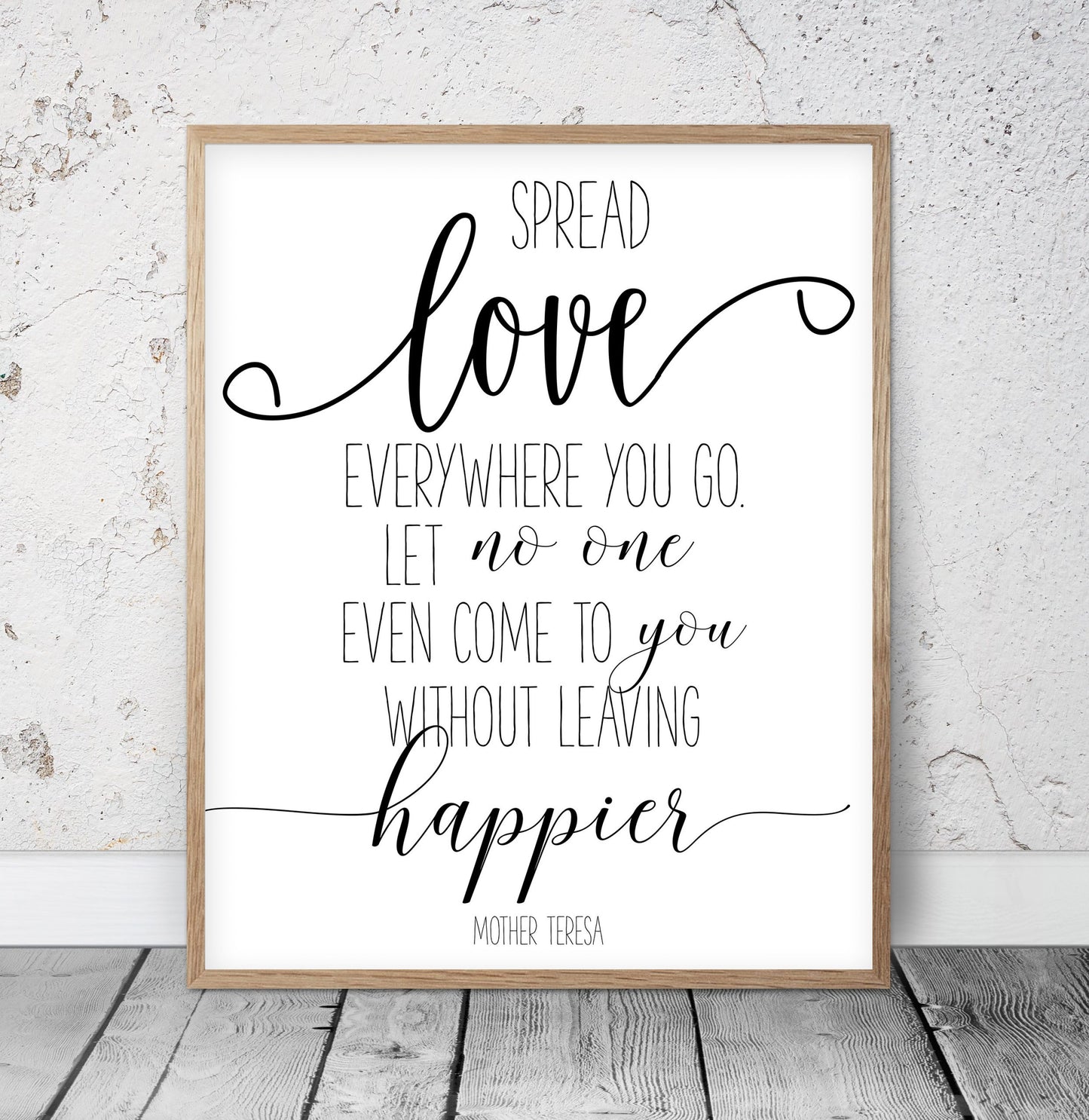 Spread Love Everywhere You Go, Mother Teresa Quote, Nursery Wall Art