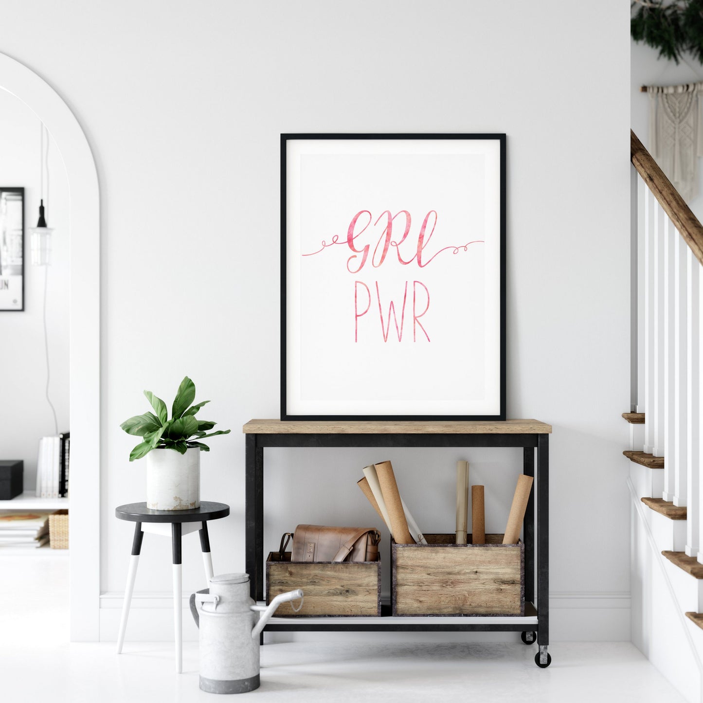 Girl Power, GRL PWR, Feminist Printable, Feminism Quote Print, Girl Room Decor
