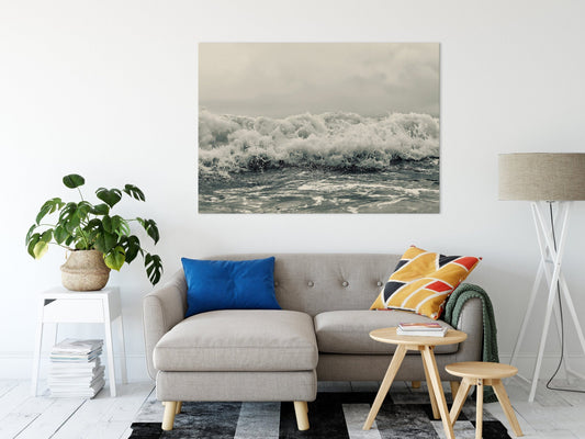 Sea Print, Black And White Poster Print, Sea Wall Art, Ocean Waves Print,