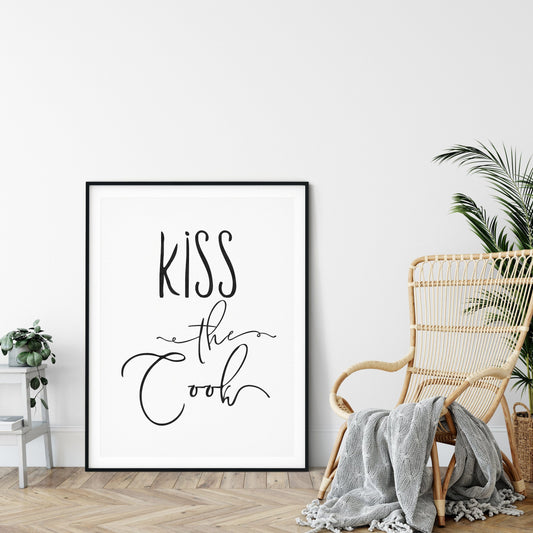 Kiss The Cook,Kitchen Quotes, Kitchen Printable Wall Art, Home Decor Print