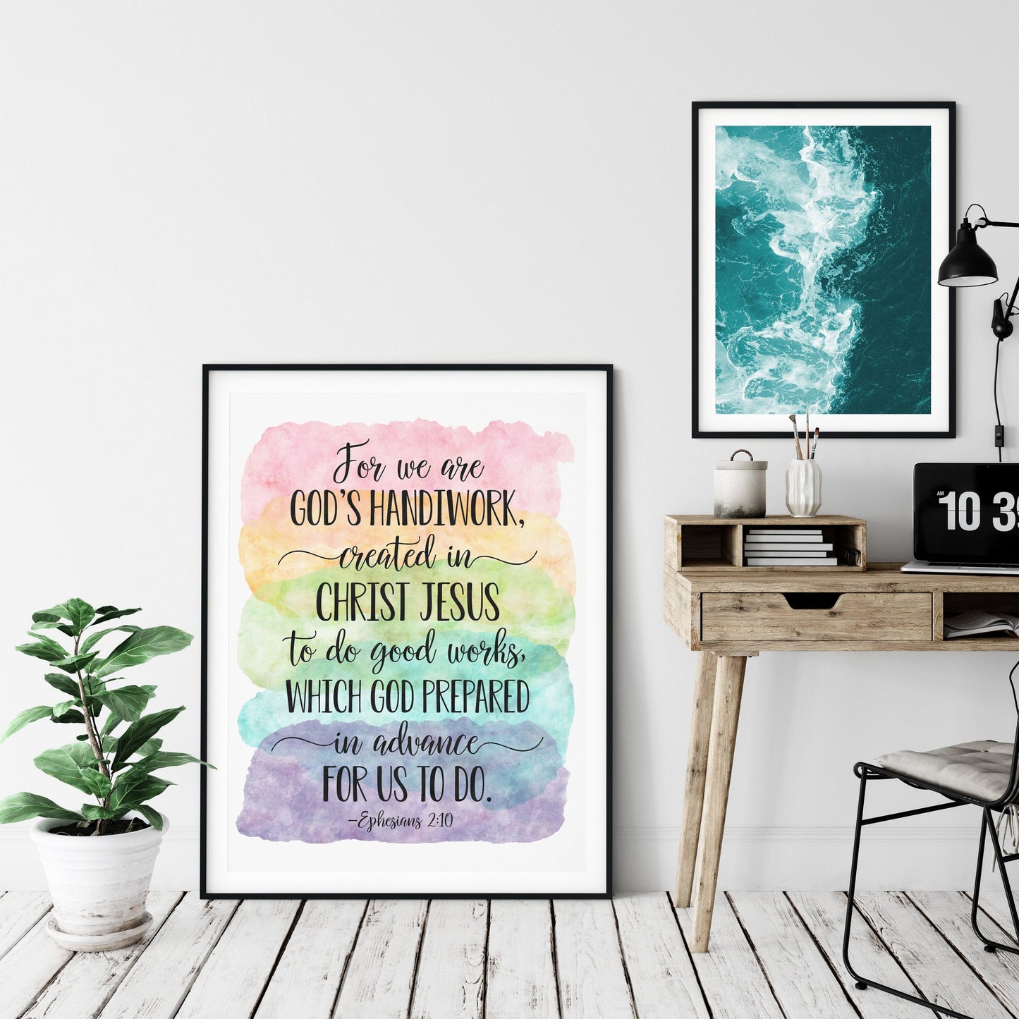 For We Are God's Handiwork, Ephesians 2:10, Catholic Prayer, Bible Verse Printable, Nursery Decor