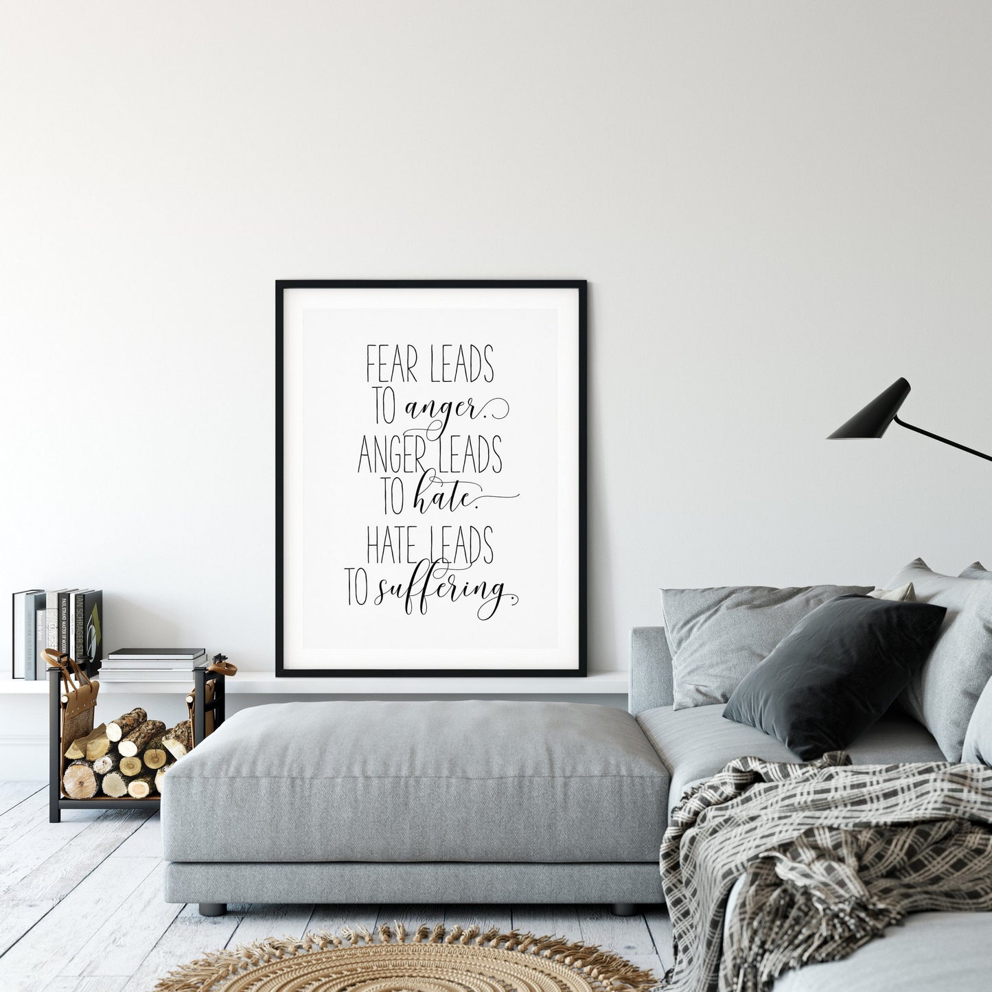 Fear Leads To Anger,Inspirational Quotes,Nursery Print Quotes,Kids Room Decor