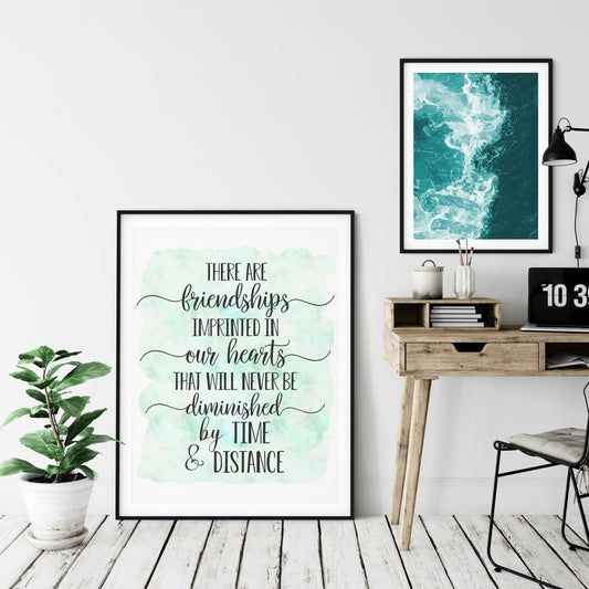 Friendships Imprinted In Our Hearts,Nursery Print Wall Art,Inspirational Quotes