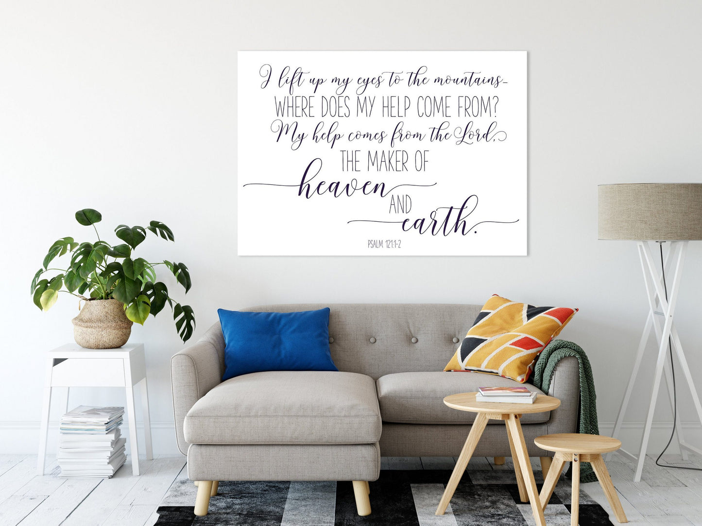 I Lift My Eyes To the Mountains, Psalm 121, Bible Verse Printable Wall Art,Nursery Bible Quotes