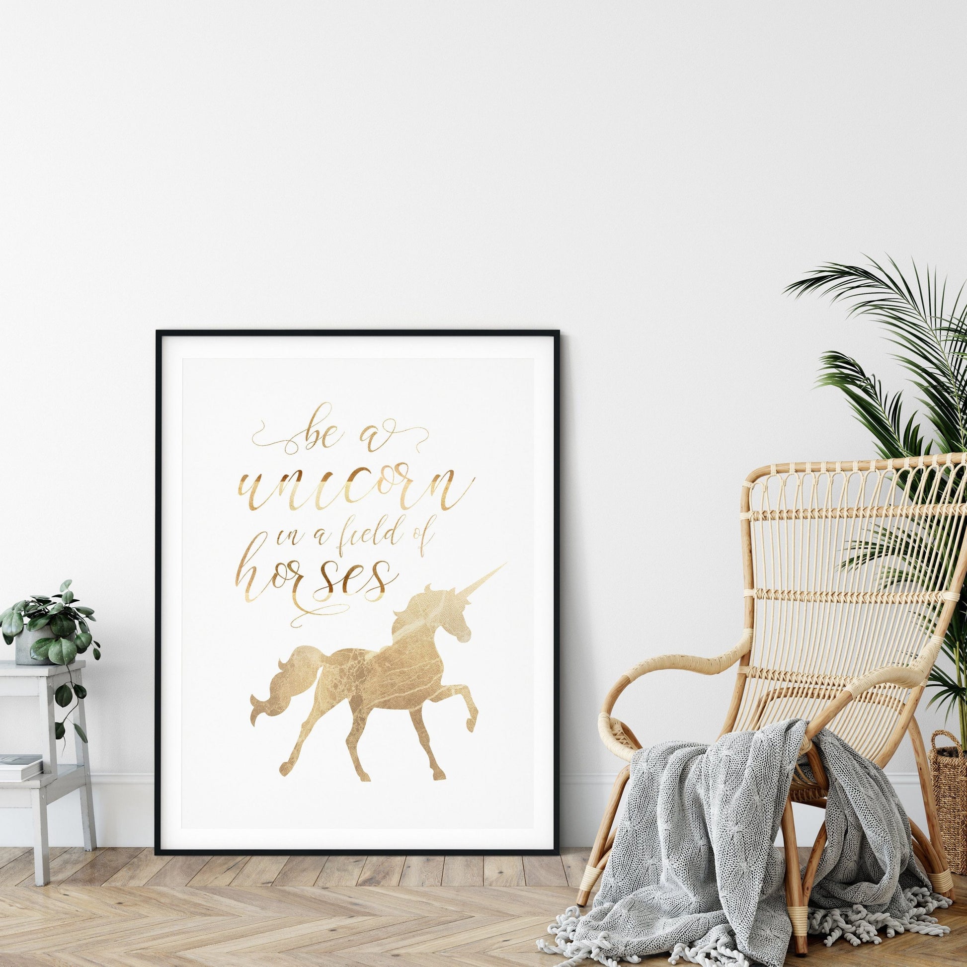 Unicorn Birthday Sign, Unicorn Party Decor, Be a Unicorn In a Field of Horses Art