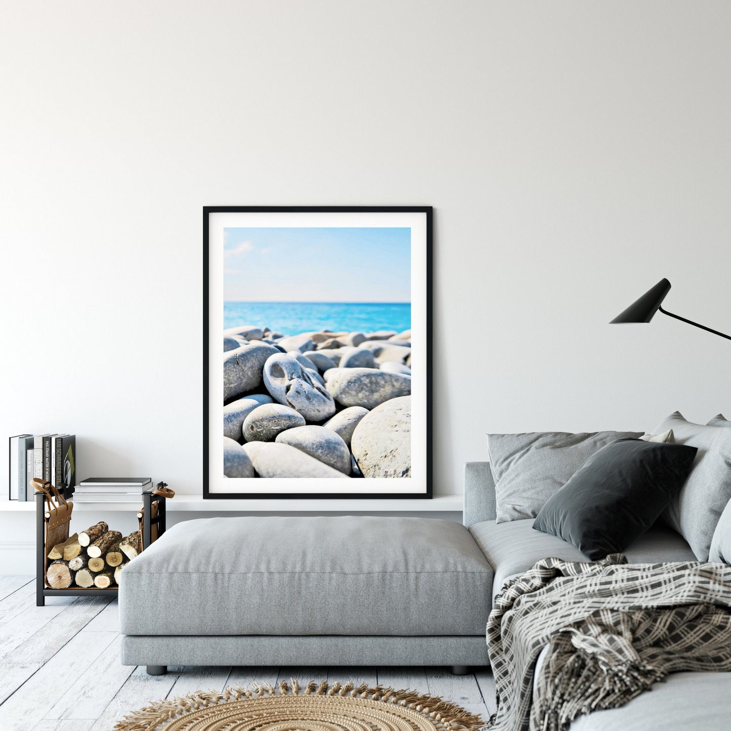 Lilac Stone Art, Pebble Art, Teal Ocean Photography, Stone Wall Art, Home Decor