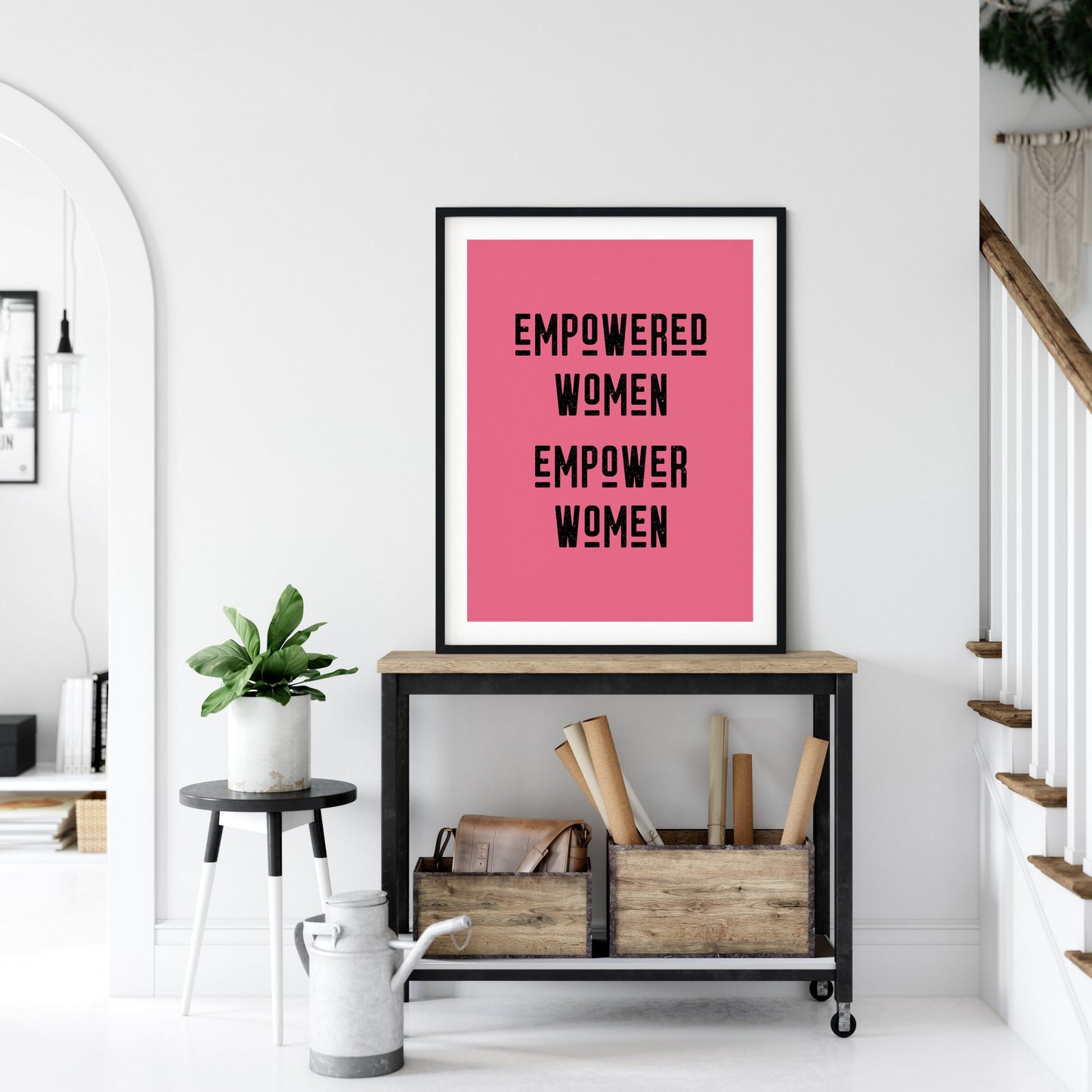 Empowered Women Empower Women Quote Print Feminist Girl Room Decor