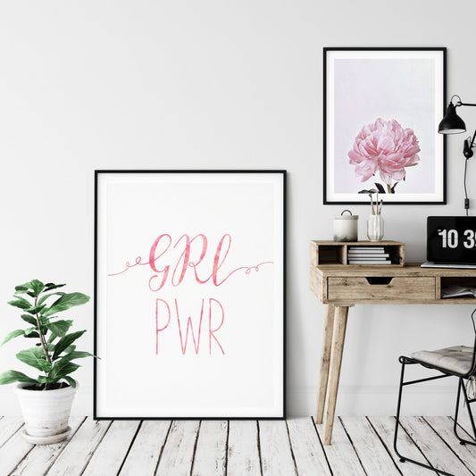 Girl Power, GRL PWR, Feminist Printable, Feminism Quote Print, Girl Room Decor