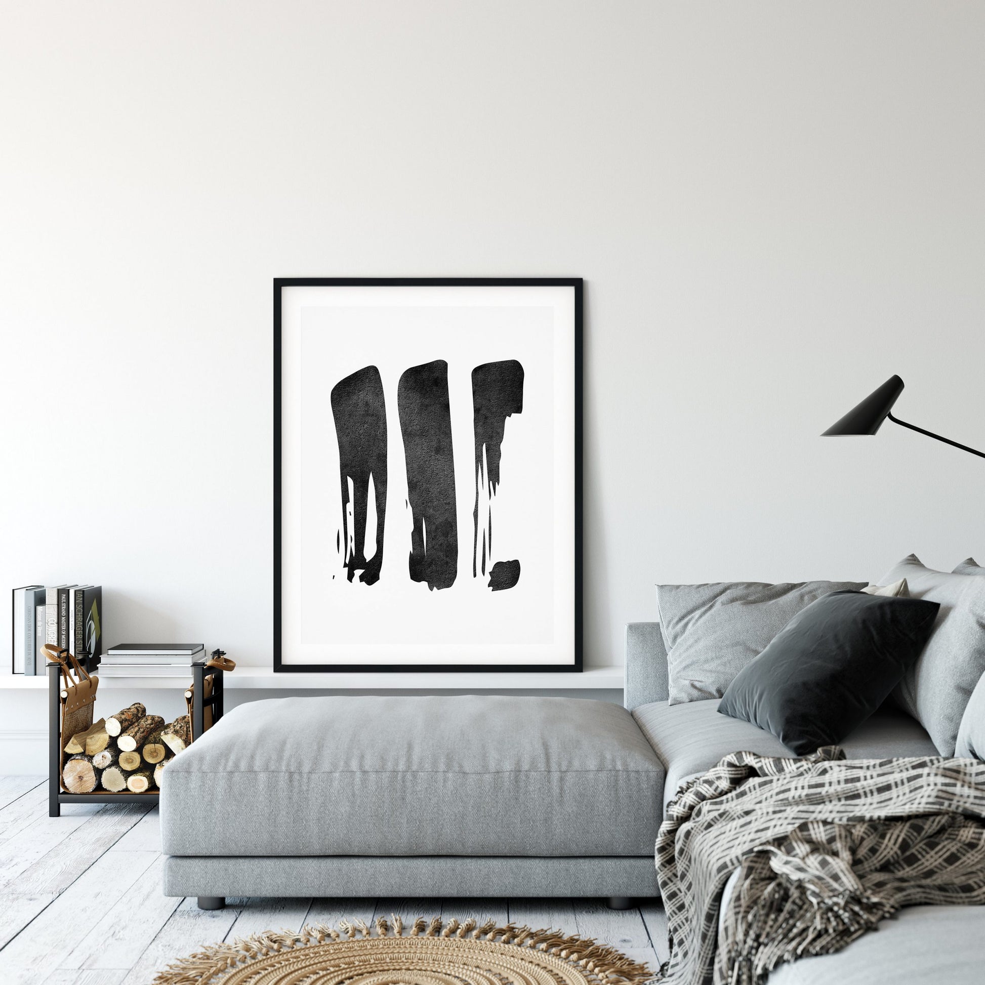 Abstract Brush Stroke Art, Minimal Abstract Wall Art, Room Wall Art Decor