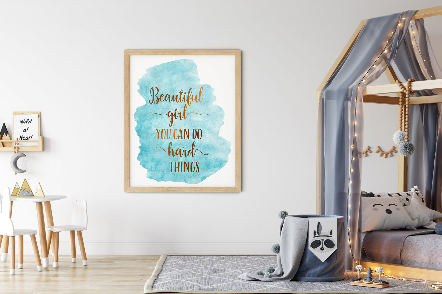 Beautiful Girl You Can Do Hard Things,Nursery Printable Wall Art,Room Wall Art