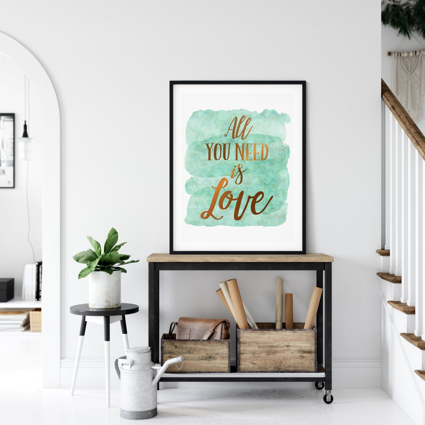 All You Need Is Love, Nursery Print, Inspirational Motivational Quotes,Wall Art