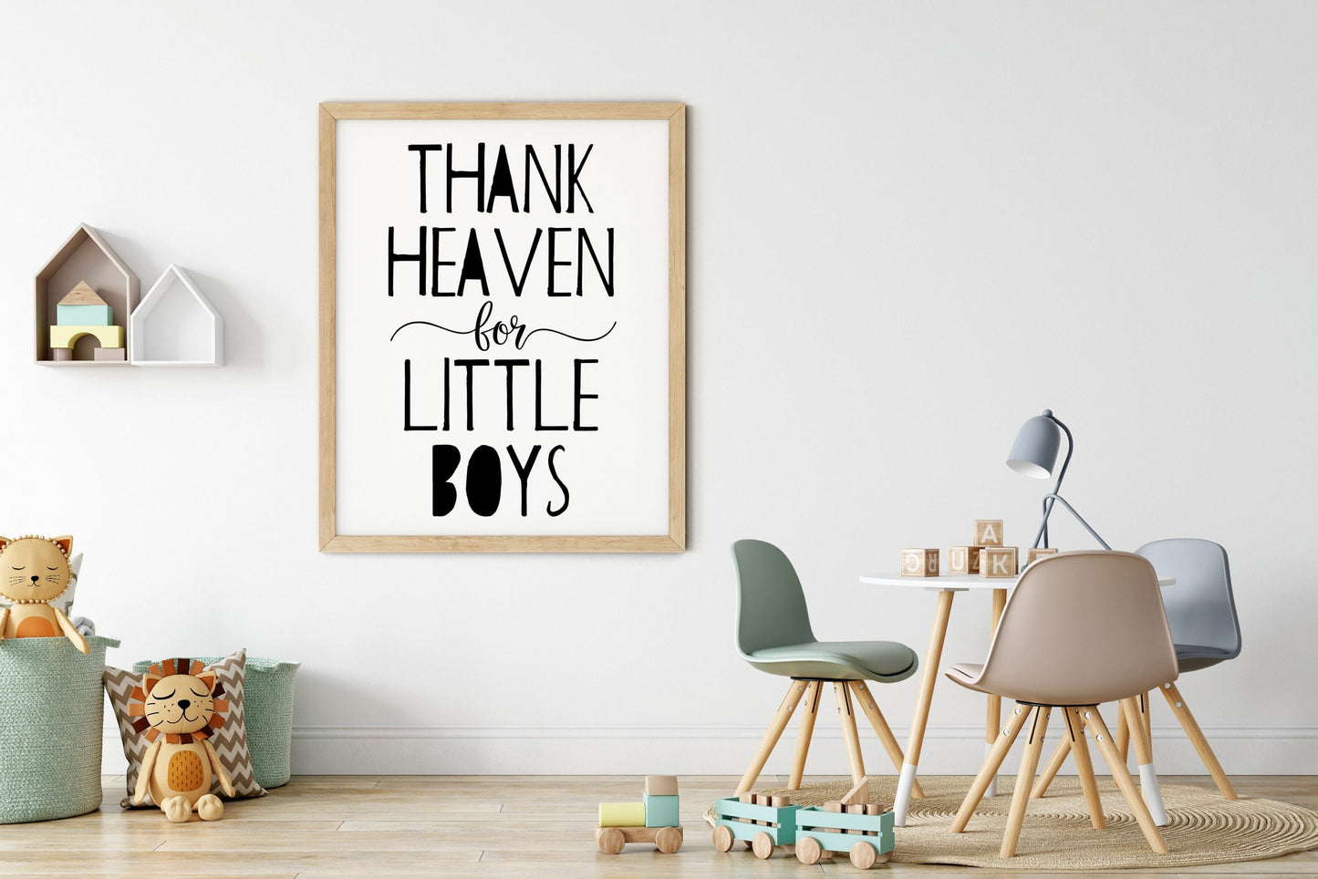 Thank Heaven For Little Boys, Boys Room Printable Wall Art, Kids Room Decor