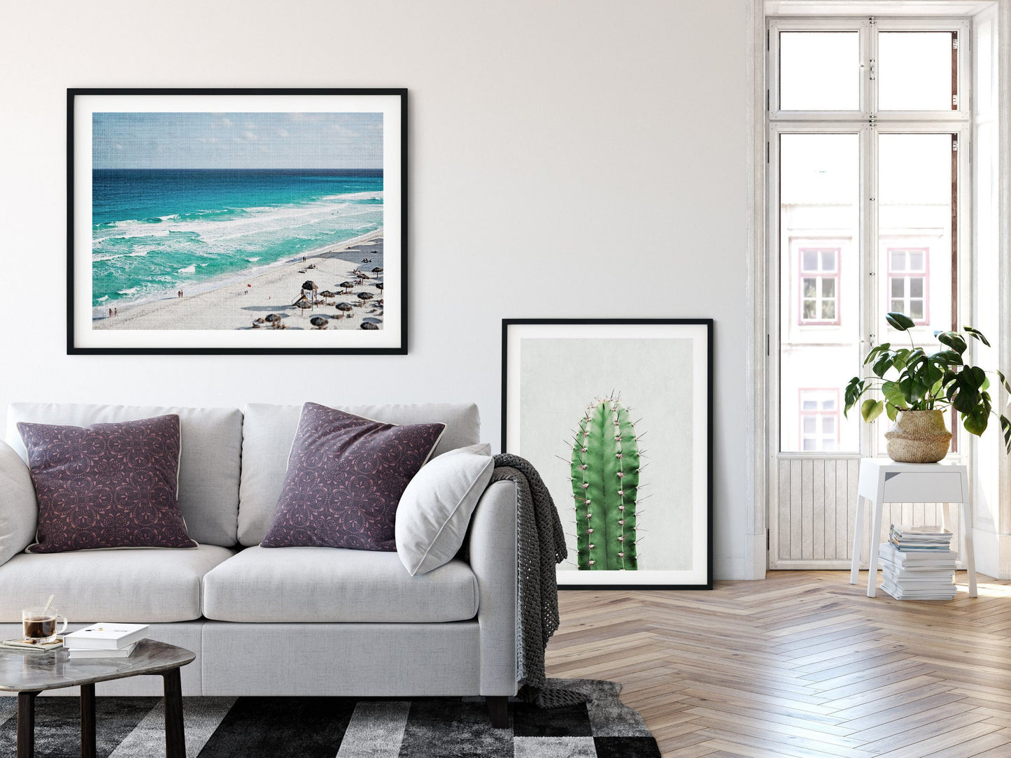 People, Beach Decor Print, Ocean Water Photography Wall Art, Home Decor Print
