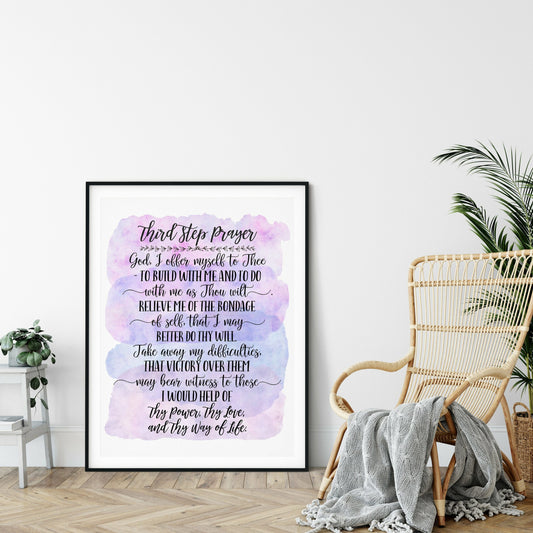 Third Step Prayer, Bible Verse Printable Wall Art, Catholic Prayer, Bible Verse Prints,Nursery Decor