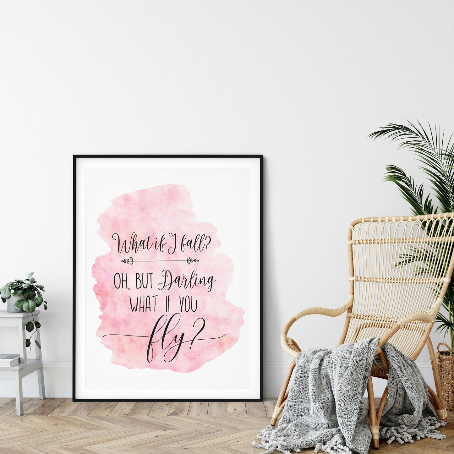 What If I Fall, Nursery Printable Wall Art, Blue Nursery Decor Gift, Girls Room