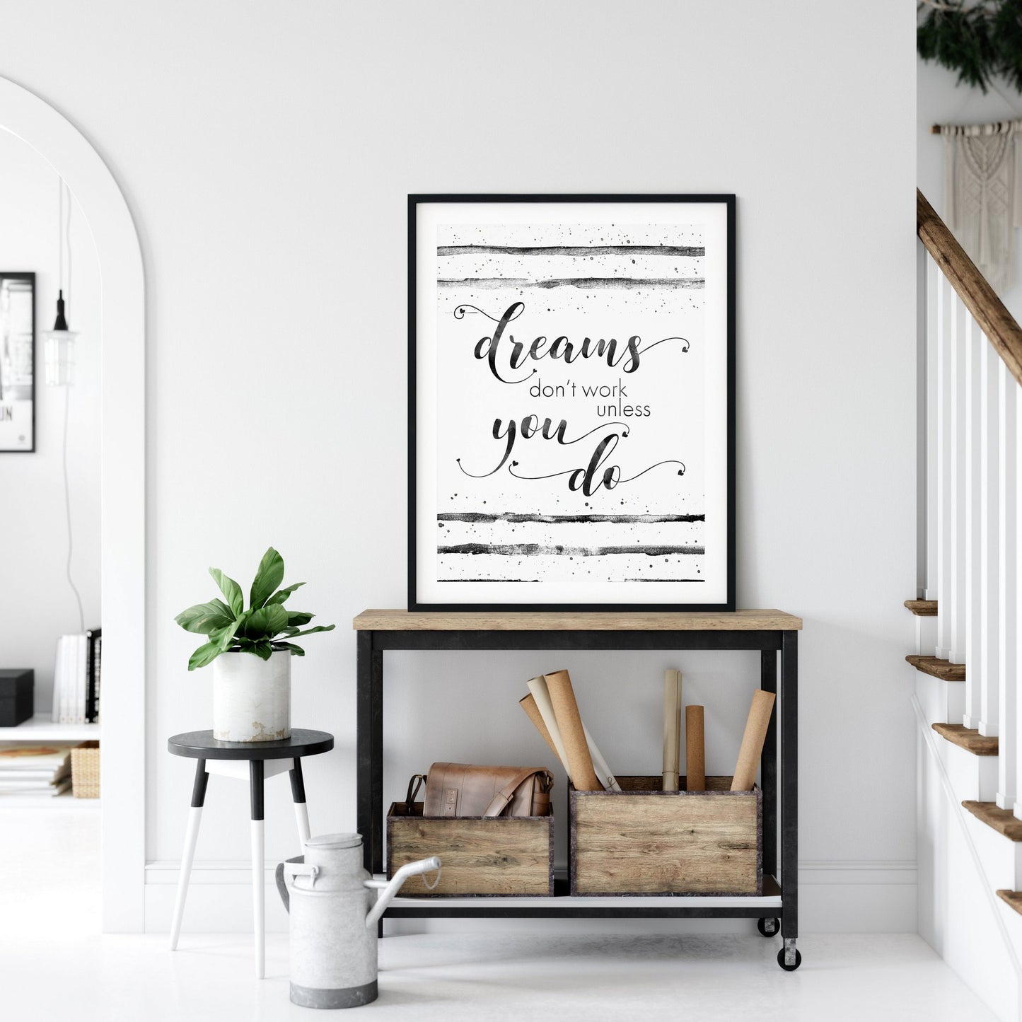 Inspirational Poster, Dreams Don't Work Unless You Do,Home Decor Art Wall Quotes