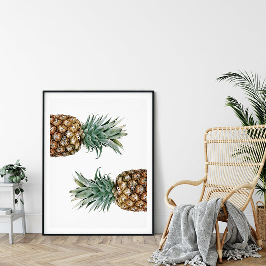 Modern Pretty Pineapple Art Print, Kitchen Printable Wall Art, Home Decor Print