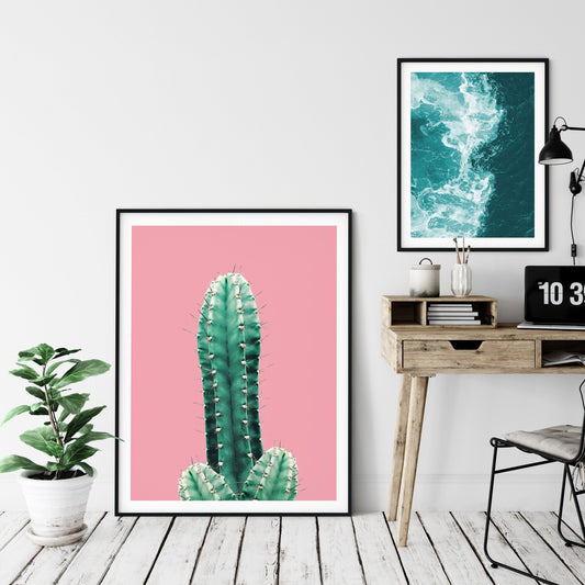 Pink Cactus Print Download,Pink Cactus Wall Art,Pink Botanical Home Decor Print