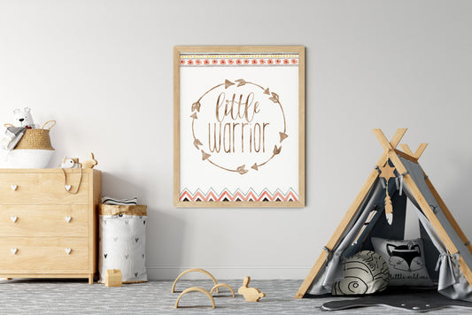 Little Warrior Nursery Print, Boy Nursery HomeDecor Prints, Kids Wall Art Arrows
