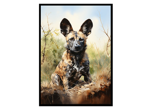Safari Wild Dogs, Jungle Wall Print, Wildlife Art, Animal Print, Poster