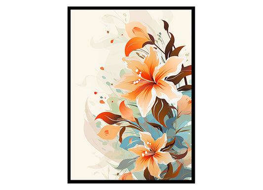 Petals in Harmony Exquisite Floral Line Drawings Flower Wall Art Print Poster