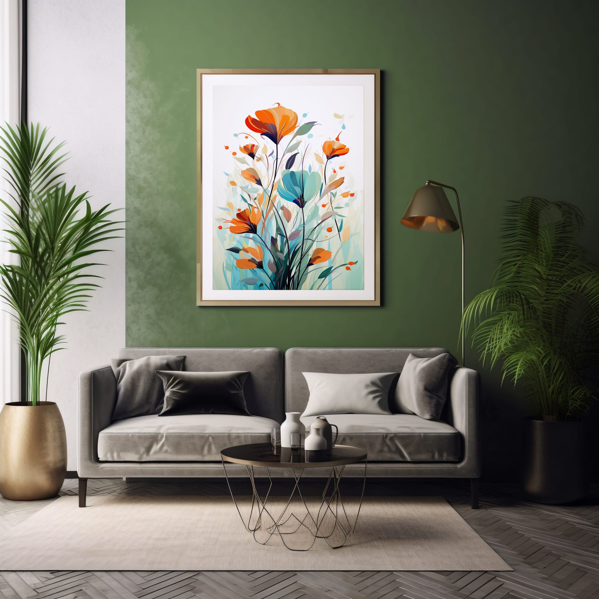 Minimalist Blooms Floral Line Art Posters, Flower Wall Art Decor Print Poster