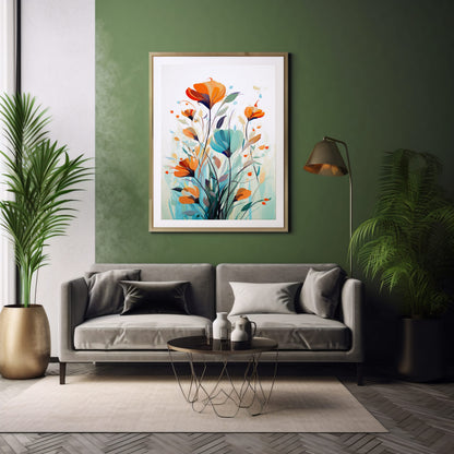 Minimalist Blooms Floral Line Art Posters, Flower Wall Art Decor Print Poster