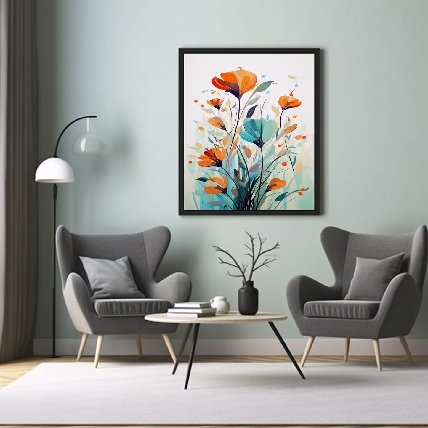 Minimalist Blooms Floral Line Art Posters, Flower Wall Art Decor Print Poster