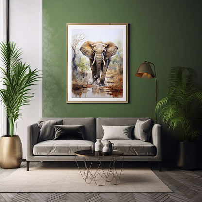 Majestic Elephant Safari Prints, Jungle Art, Safari Animal, Wildlife Art Poster Print