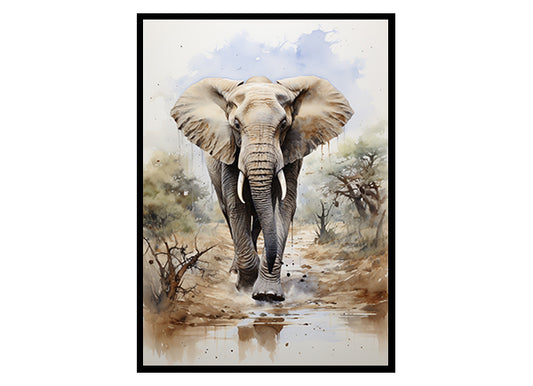 Elephant Safari Art Posters, Jungle Art, Safari Animal, Elephant Poster Print