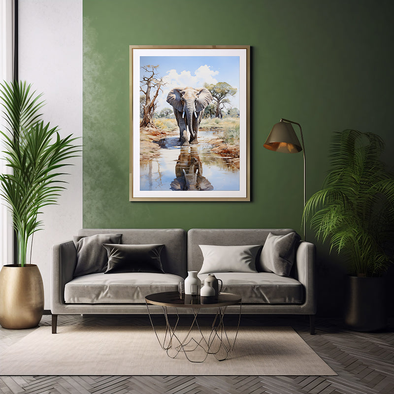 Into the Wild, Elephant Safari Animal, Wildlife Art Decor, Elephant Print Poster